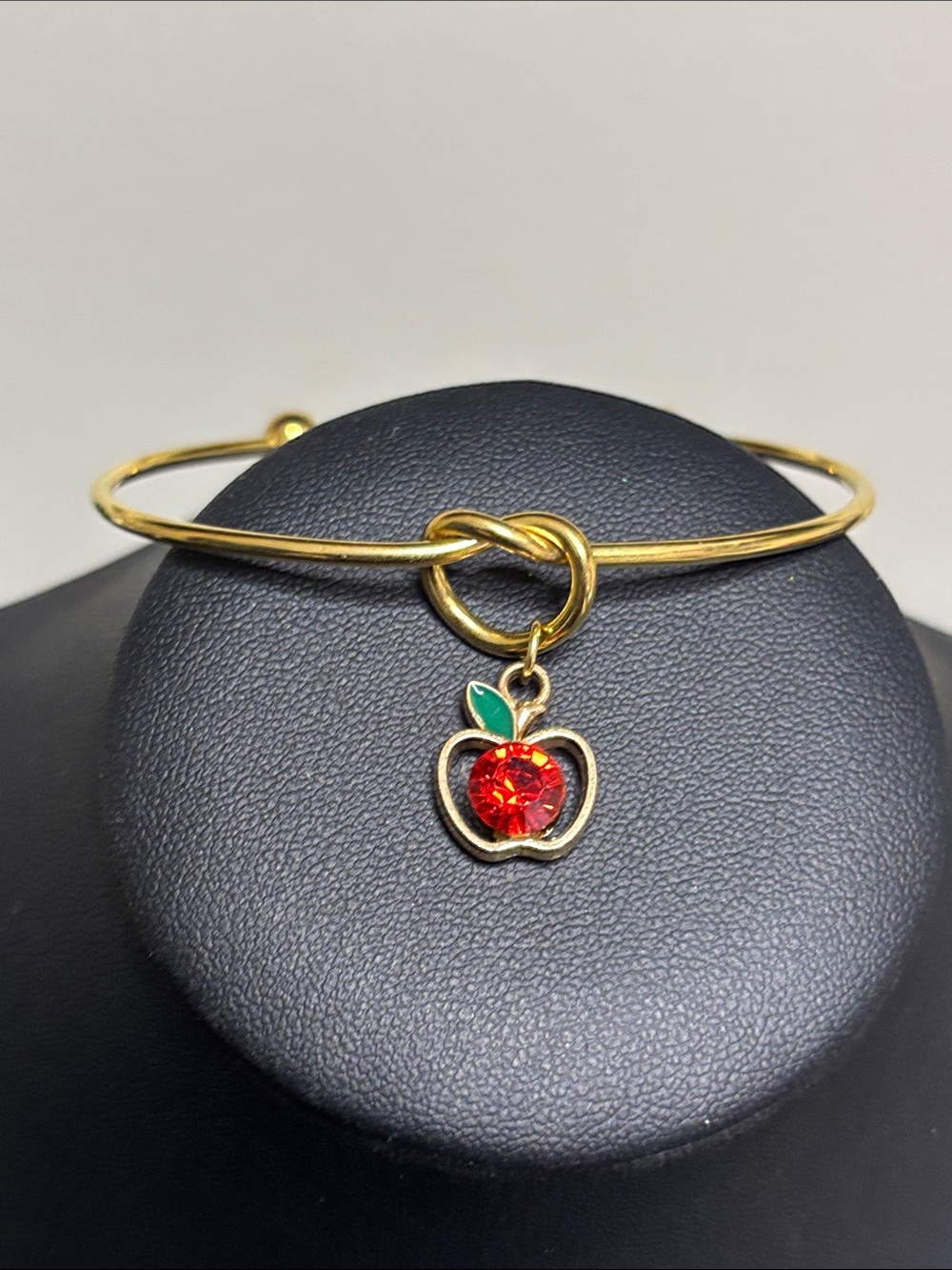 Gold-Tone Bracelet with Red Apple Charm Teacher New York